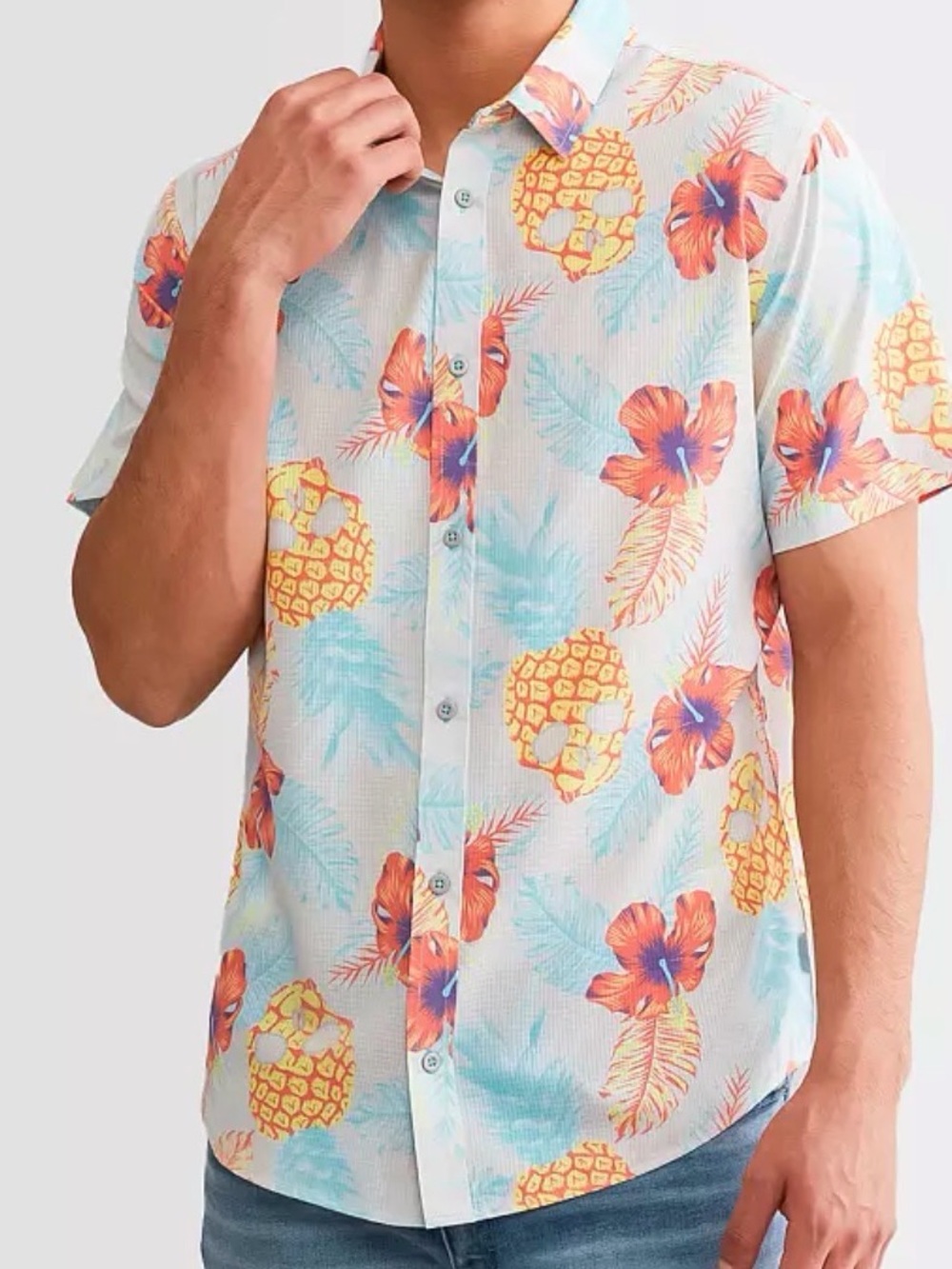 Buckle brand  DEPARTWEST  Tropical Ripstop Performance Stretch Shirt NWOT